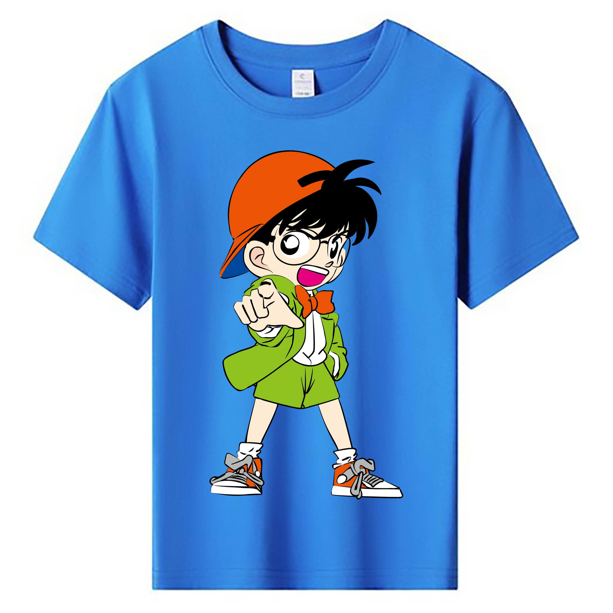 （画像用） 名探偵コナン 江戸川 コナン Detective Conan Conan Edogawa 綿100％キッズTシャツ（フロントプリント）